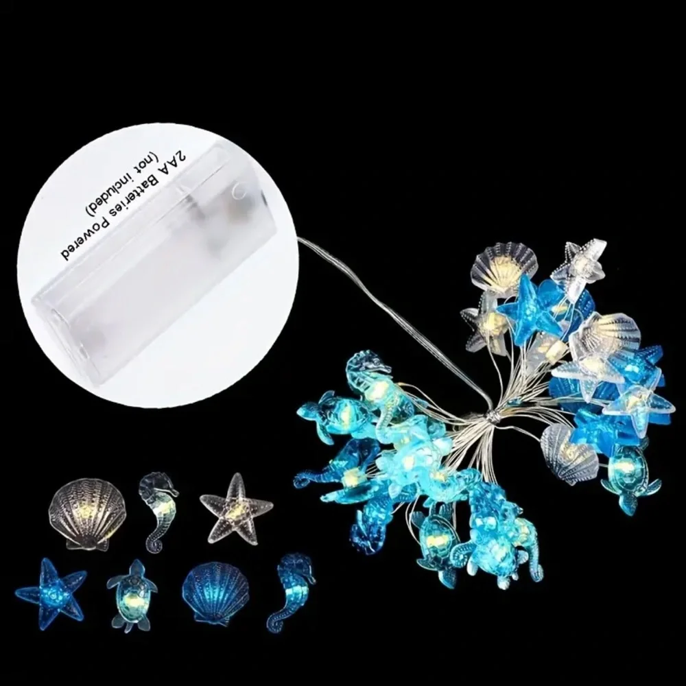 Blue and White Sea Life String Lights, NEW